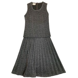 Vintage Metallic Knit Dix Mills Skirt Set